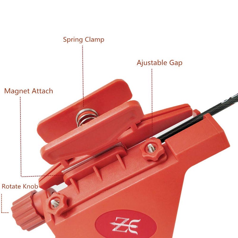 Zhan Yi Fletching Tool Jig with Right Straight and Helix Clamps for DIY Archery Arrows Feathers Vanes (Red) - Image 2